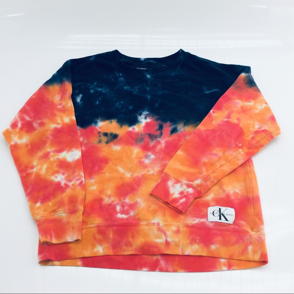 Calvin Klein Jeans Tie Dye Crew Neck Sweatshirt